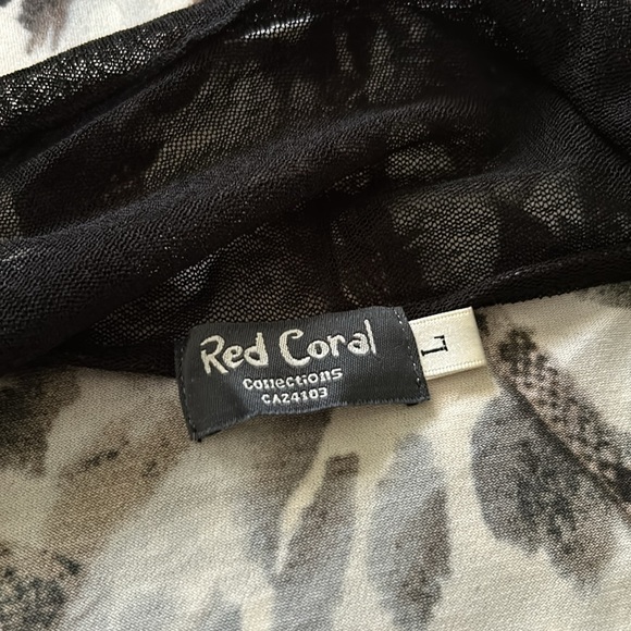 Black trim dressy high/low cardigan with long sleeves - Picture 5 of 7